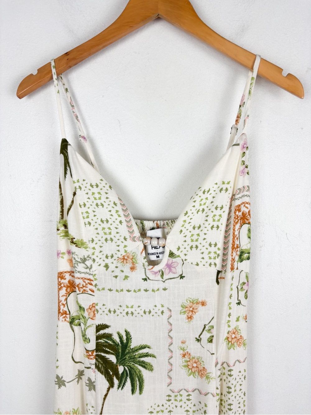 NWT Paper Heart Australia Tropical Print Linen Blend Maxi Dress Sz M - Picture 3 of 7
